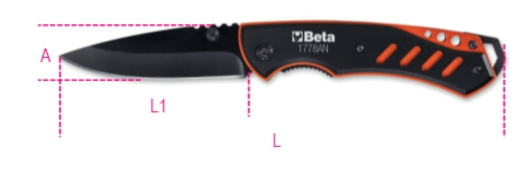 Coltello a serramanico lama in acciaio inossidabile Beta 1778AN