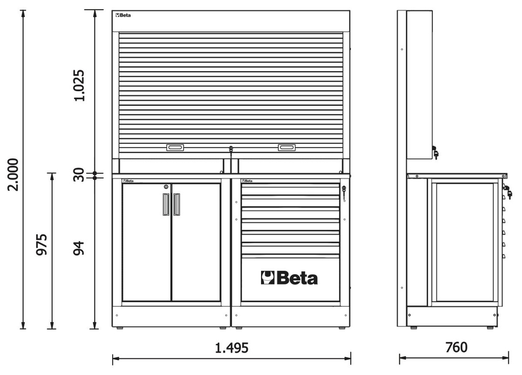 Combinazione arredo officina RSC50 2.0 Beta RSC50 2.0 B