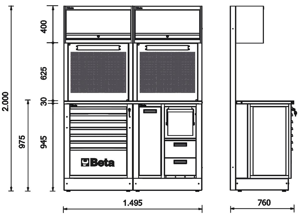 Combinazione arredo officina RSC50 2.0 Beta RSC50 2.0 A
