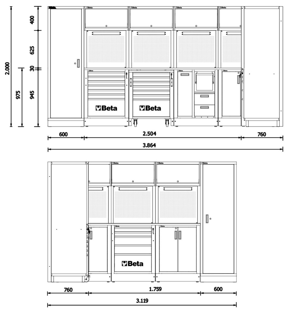 Combinazione arredo officina RSC50 2.0 Beta RSC50 2.0 I
