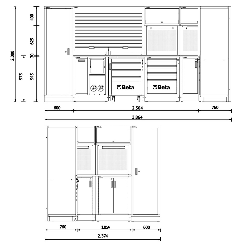 Combinazione arredo officina RSC50 2.0 Beta RSC50 2.0 L