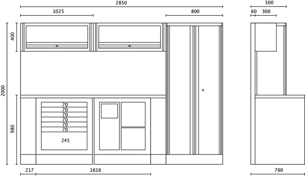 Combinazione arredo officina RSC55 Beta C55AB