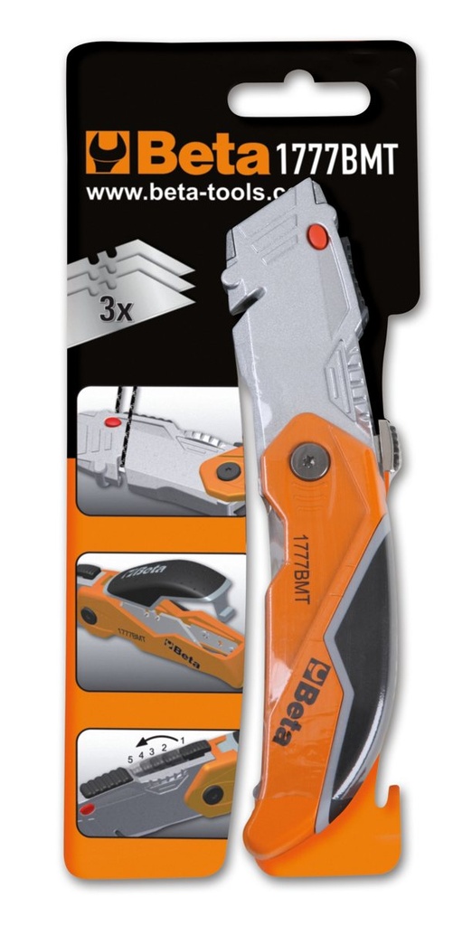 Cutter a serramanico con lama trapezoidale Beta 1777BMT