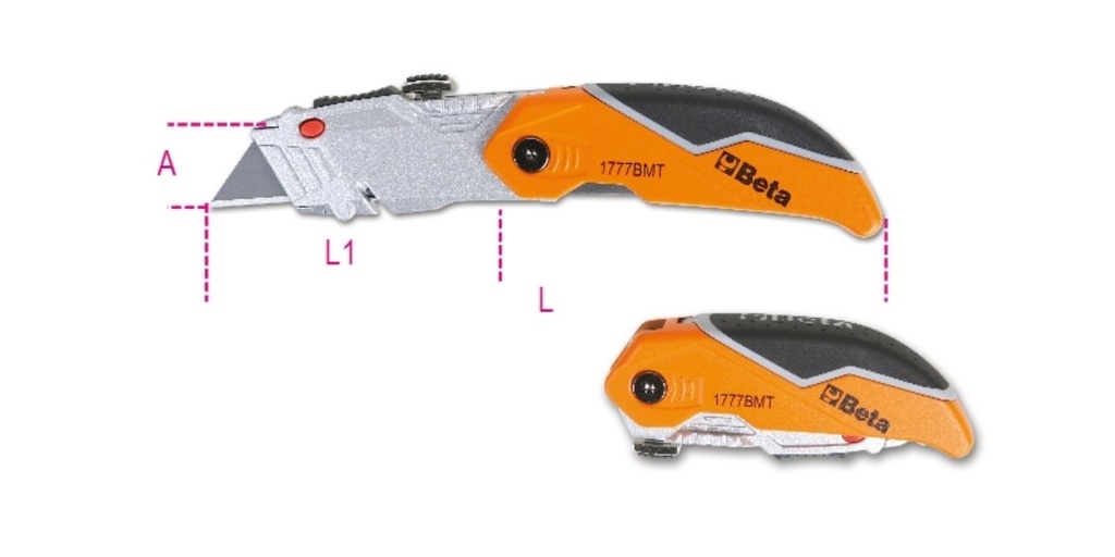 Cutter a serramanico con lama trapezoidale Beta 1777BMT