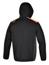 Felpa zip lunga con cappuccio, nera con inserti in grigio antracite Beta 7566NG S