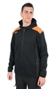 Felpa zip lunga con cappuccio, nera con inserti in grigio antracite Beta 7566NG L
