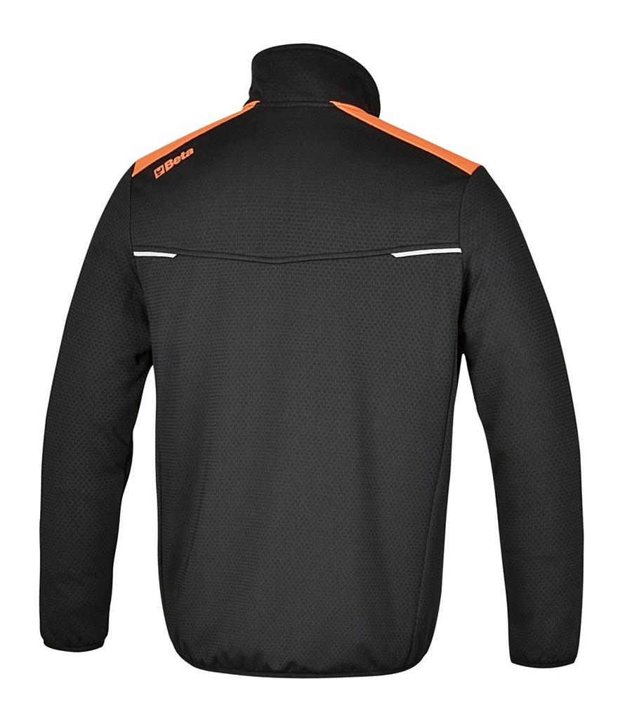 Felpa zip lunga, nera con inserti in grigio antracite Beta 7565NG S