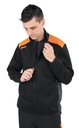 Felpa zip lunga, nera con inserti in grigio antracite Beta 7565NG XL