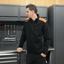 Felpa zip lunga, nera con inserti in grigio antracite Beta 7565NG S