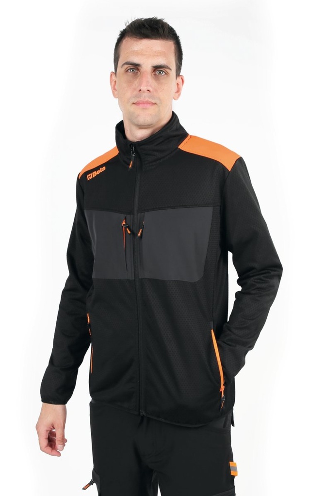 Giacca in pile elasticizzata e traspirante, multitasche, nera Beta 7564N XL