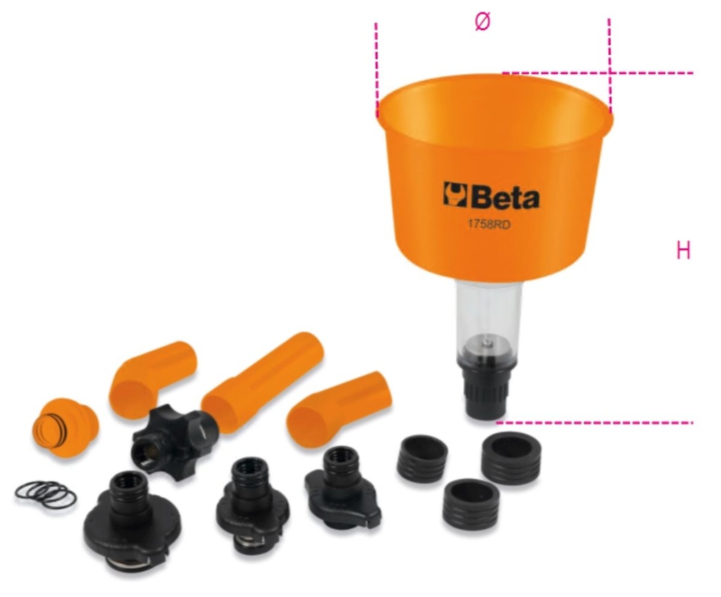 Imbuto con attacchi rapidi per liquido refrigerante Beta 1758RD