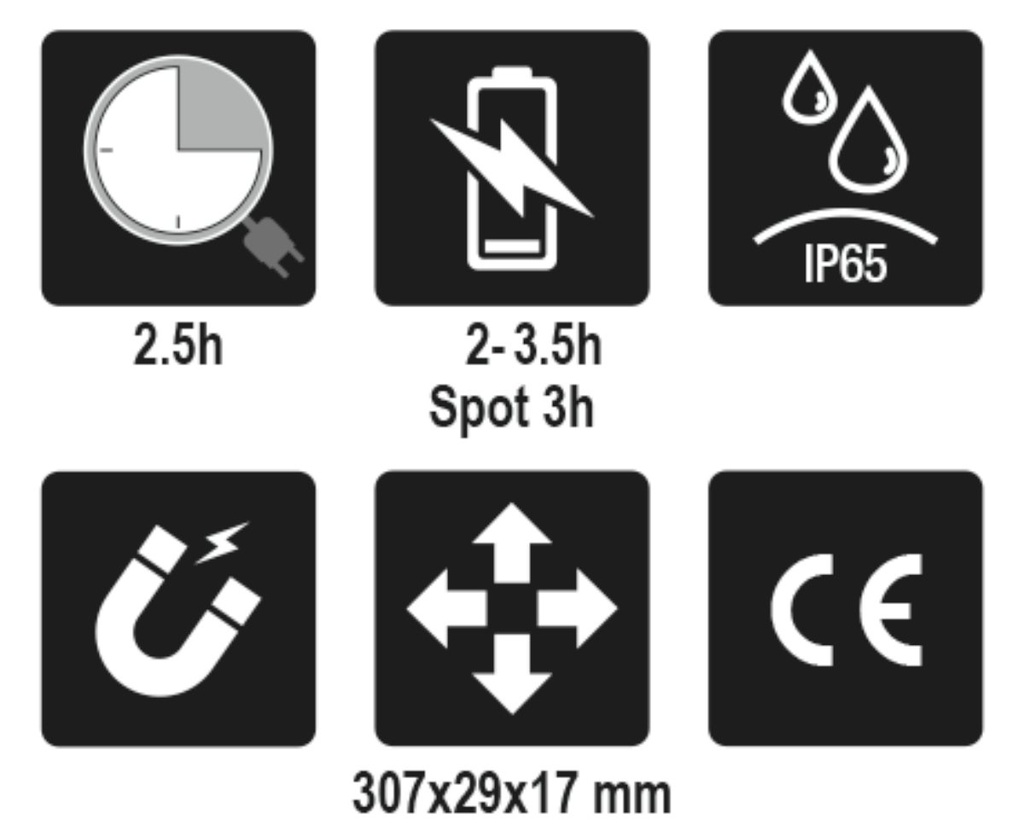 Lampada sottile a 3 LED snodata ricaricabile Beta 1838SLIM