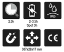 Lampada sottile a 3 LED snodata ricaricabile Beta 1838SLIM