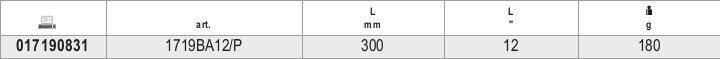 Tabella misure – Llima da 12" antiscintilla Beta 1719BA12/P