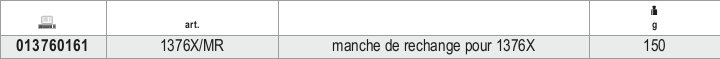 Tabella misure – Manico di ricambio per 1376X Beta 1376X/MR