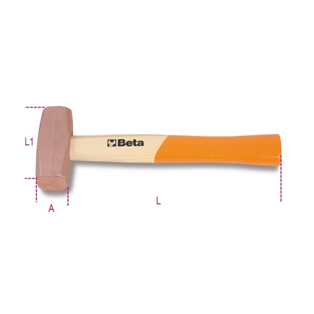 Mazzuole con testa in rame e manico in legno Beta 1385 2000