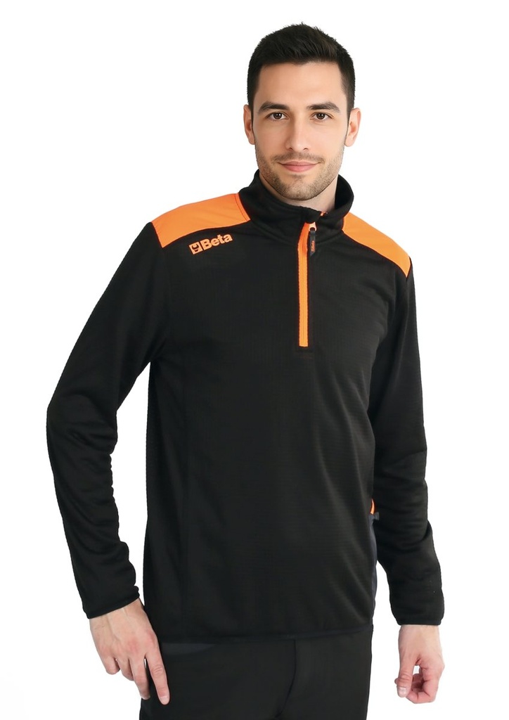 Micropile gird fleece con zip corta, nero Beta 7563N S