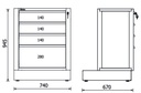 Modulo fisso con 4 cassetti per arredo officina RSC50 2.0 Beta RSC50 2.0 M4