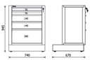Modulo fisso con 5 cassetti per arredo officina RSC50 2.0 Beta RSC50 2.0 M5