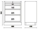 Modulo fisso con 4 cassetti per arredo officina C45PRO 2.0 Beta C45PRO 2.0 M4