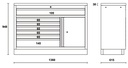 Modulo fisso con 7 cassetti per arredo officina C45PRO 2.0 Beta C45PRO 2.0 M7A/W