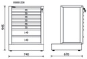 Modulo fisso con 8 cassetti per arredo officina RSC50 2.0 Beta RSC50 2.0 M8