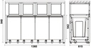 Modulo fisso raccolta differenziata per arredo officina C45PRO 2.0 Beta C45PRO 2.0 RD/W