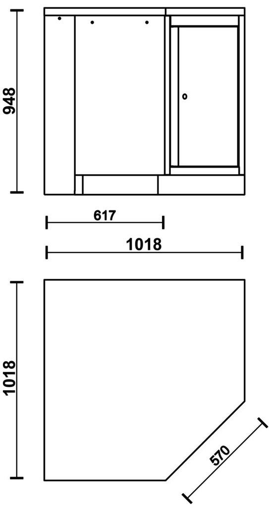 Modulo inferiore angolare per arredo officina C45PRO 2.0 Beta C45PRO 2.0 CAI/W