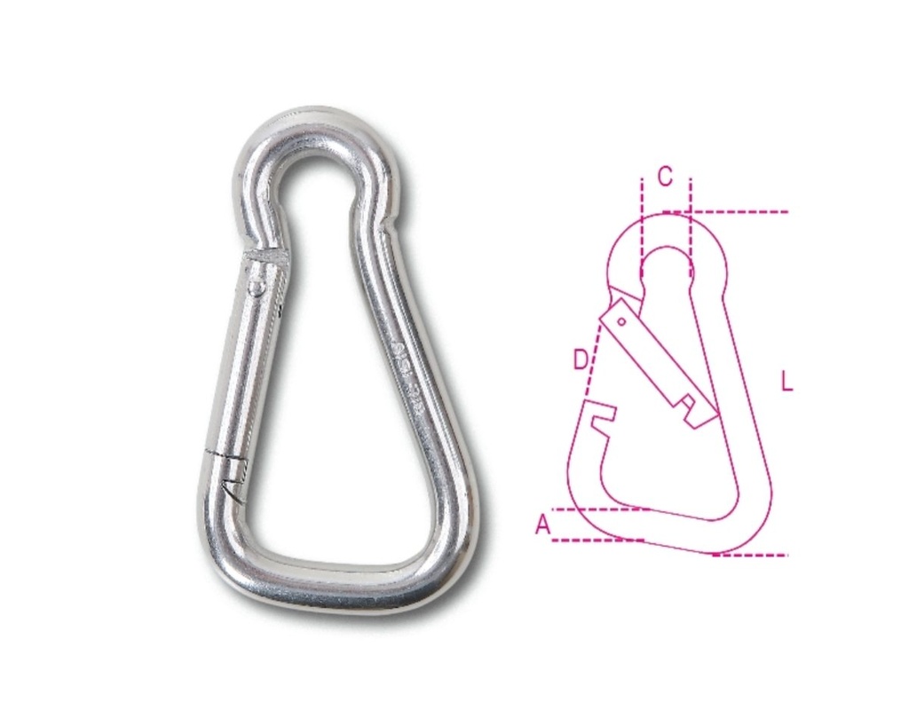 Moschettoni asimmetrici inox AISI 316 Beta 8276 8X80