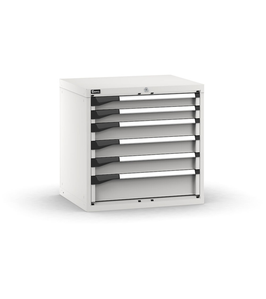 [M32A070C0104408] Cassettiera Master con 6 cassetti 2x75 3x100 1x150 – H 700 mm – Grigio chiaro (RAL 7035)