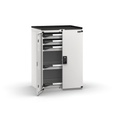 [M32A100C010CF08] Cassettiera Master con porte con 5 cassetti 5x75 – H 1022 mm – Telescopica 100% – 200 kg, Grigio chiaro (RAL 7035)