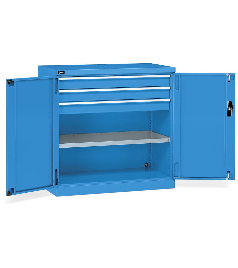 [PERFOM12009] Armadio con porte a battente Perfom – 54×27 EH 3 cassetti – Blu (RAL 5012)