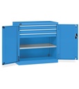 [PERFOM12009] Armadio con porte a battente Perfom – 54×27 EH 3 cassetti – Blu (RAL 5012)