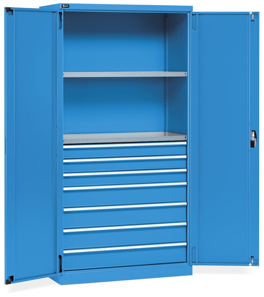 [PERFOM14054] Armadio con porte a battente Perfom – 54×27 EH 7 cassetti – Blu (RAL 5012)
