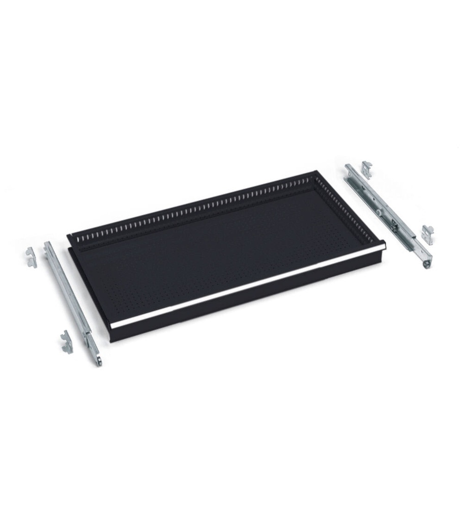 [FAC9915190039] Cassetto a estrazione telescopica H=100 mm Perfom – H 100 mm – 1141 × 505 × 100 mm (64×27 EH), Grigio antracite (RAL 7016)