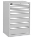[FDF10905408] Cassettiera Flexa con 7 cassetti 2x75 1x100 3x150 1x200 – H 1002 mm – 717 × 600 × 1002 mm (36×27 EH), Grigio chiaro (RAL 7035)