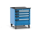[M33R070C0104004] Armadio con ruote con 5 cassetti 1x50 2x100 1x150 1x200 Master – H 922 mm – 724 × 790 × 922 mm (36×36 EH), Blu (RAL 5012)