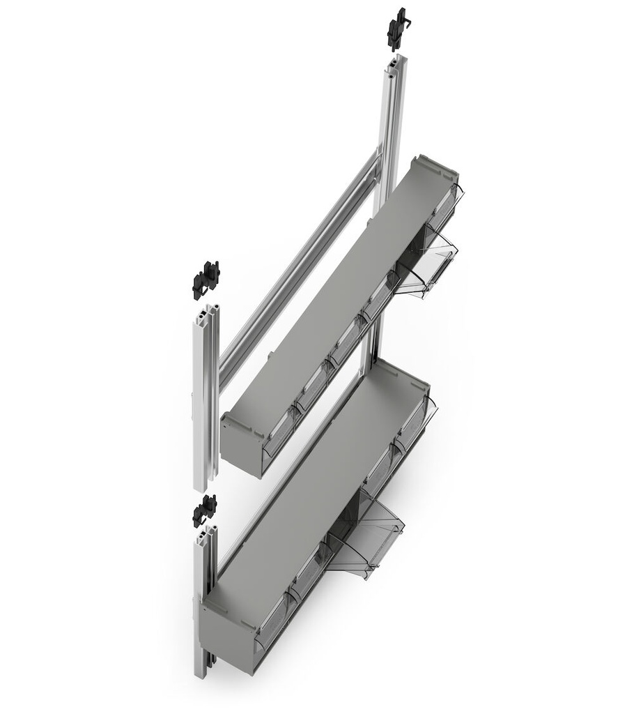 [VISUAL002] Scaffale portaminuteria con 38 cassetti Visual Box, H1000 mm