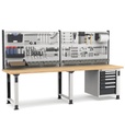 [MASTERWR3041] Banco con 6 cassetti 1x50 2x75 2x100 1x200 Master – H 1708/2058 mm – 3000 × 750 × 1708/2058 mm, Grigio chiaro + Grigio antracite (RAL 7035+7016)