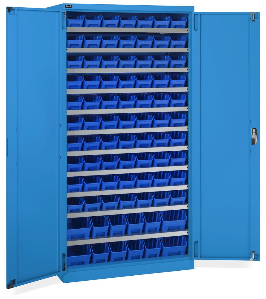 [PERFOM14073] Armadio con porte a battente con 82 contenitori RK Box Air Perfom – H 2000 mm – Blu (RAL 5012)