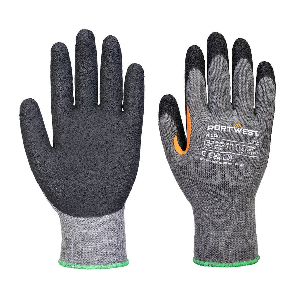 Guanto con pollice rinforzato in lattice Grip 10 (Pk12) – Grigio/nero