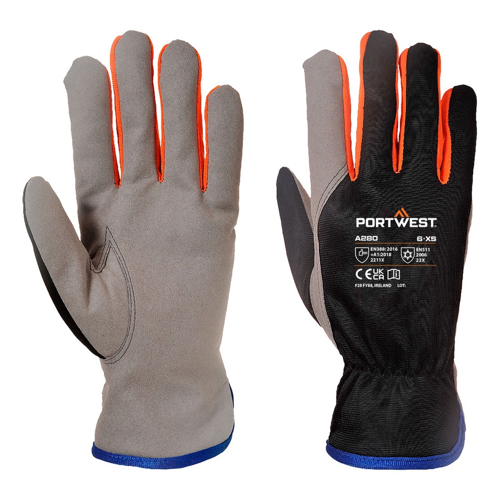 Guanti Wintershield – Nero/arancione (K1R)