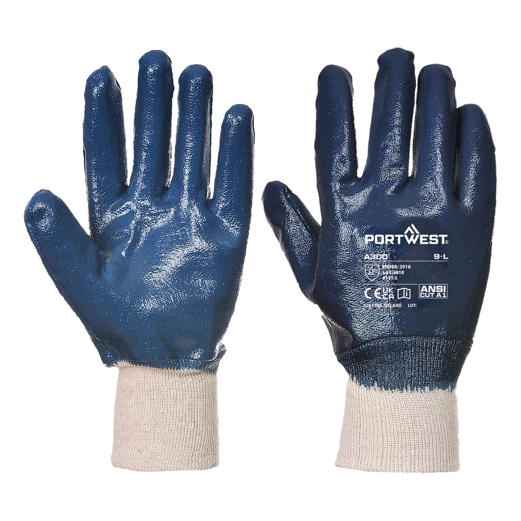 Guanti con polsino elasticizzato in Nitrile – Blu navy (NAR)