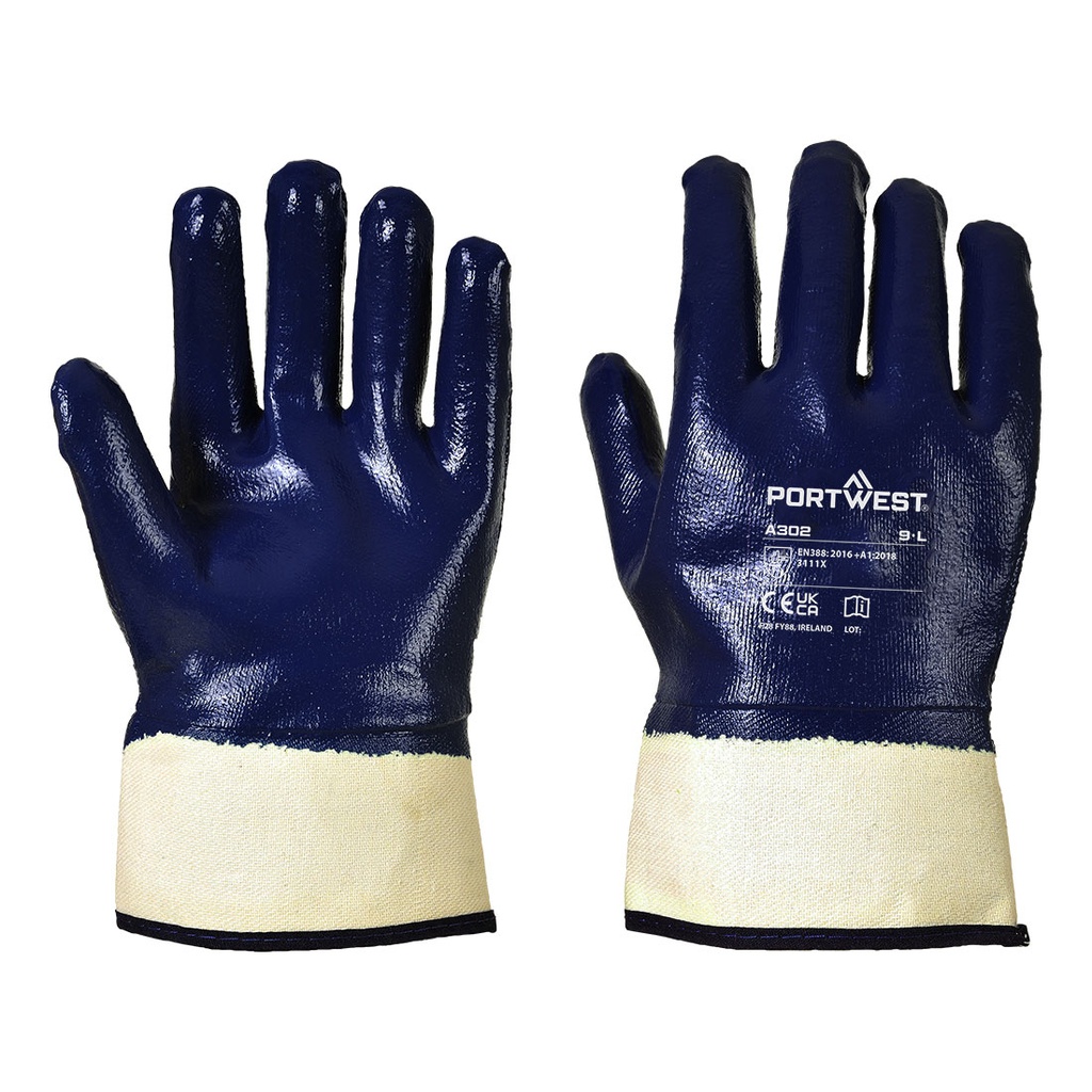 Guanto NBR completamente ricoperto con manichetta – Blu navy (NAR)