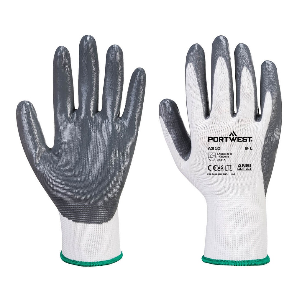 Guanti in Nitrile Flexo Grip – Grigio/bianco (GRW)