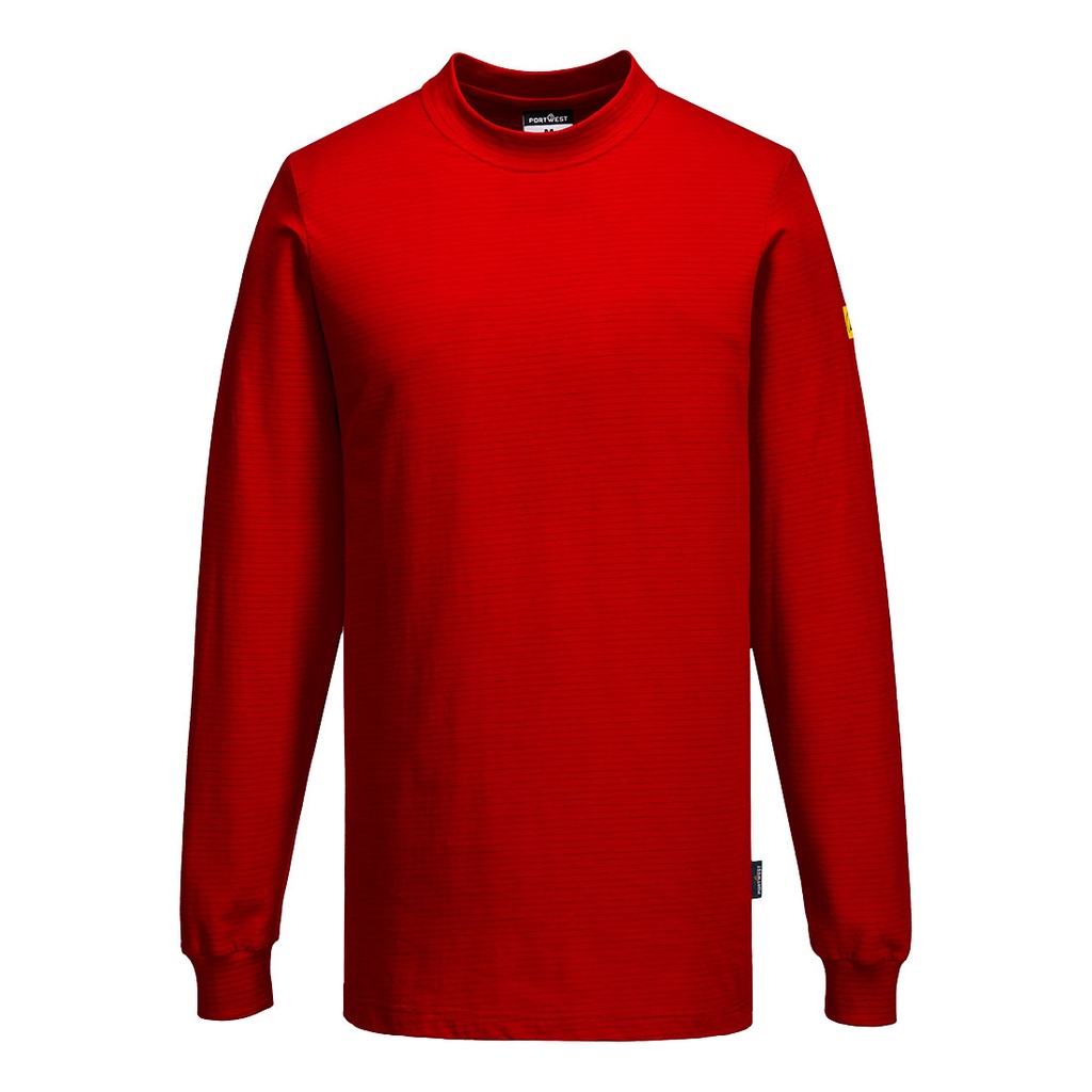T-shirt manica lunga antistatica ESD – Rosso scuro