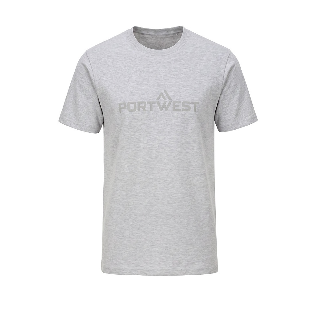 T-shirt in cotone Portwest S/S – Grigio mélange (HGR)