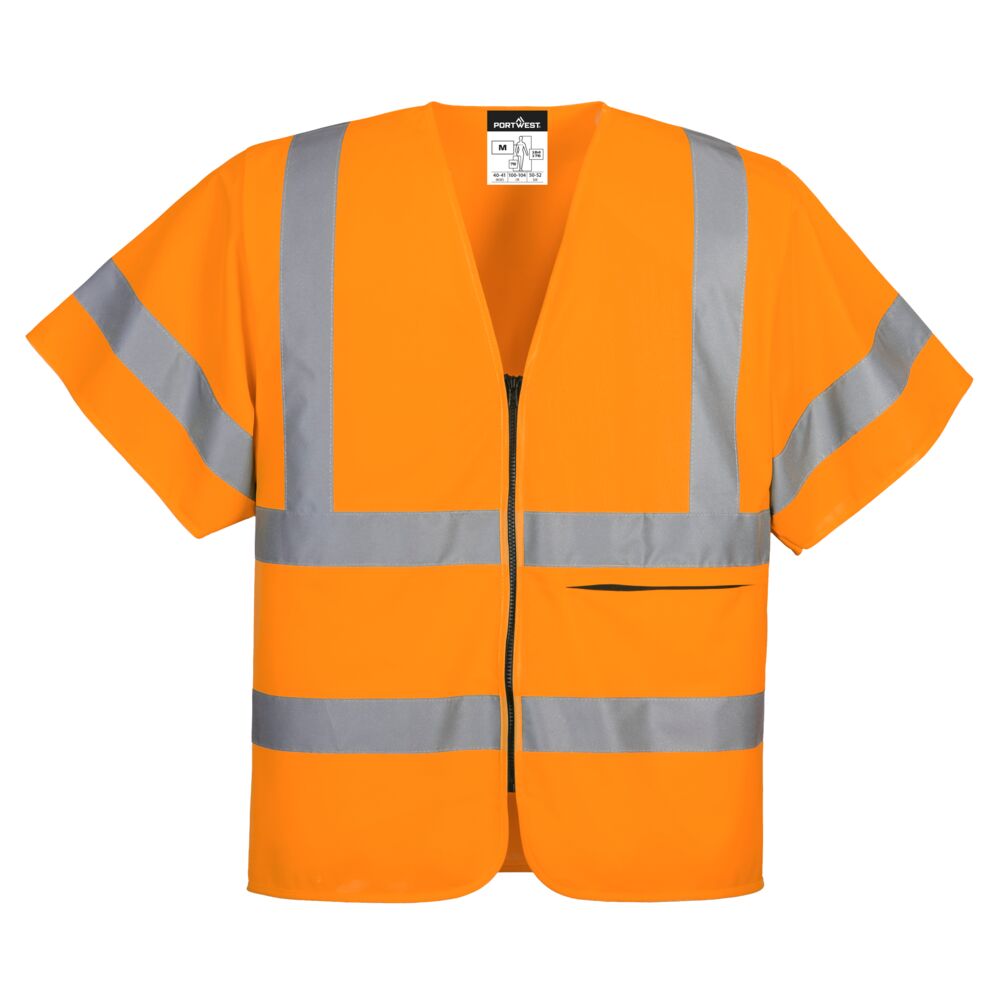 Gilet mezza manica con chiusura zip – Arancione