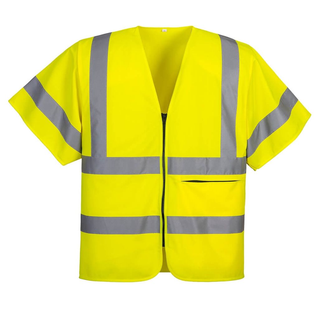 Gilet mezza manica con chiusura zip – Giallo
