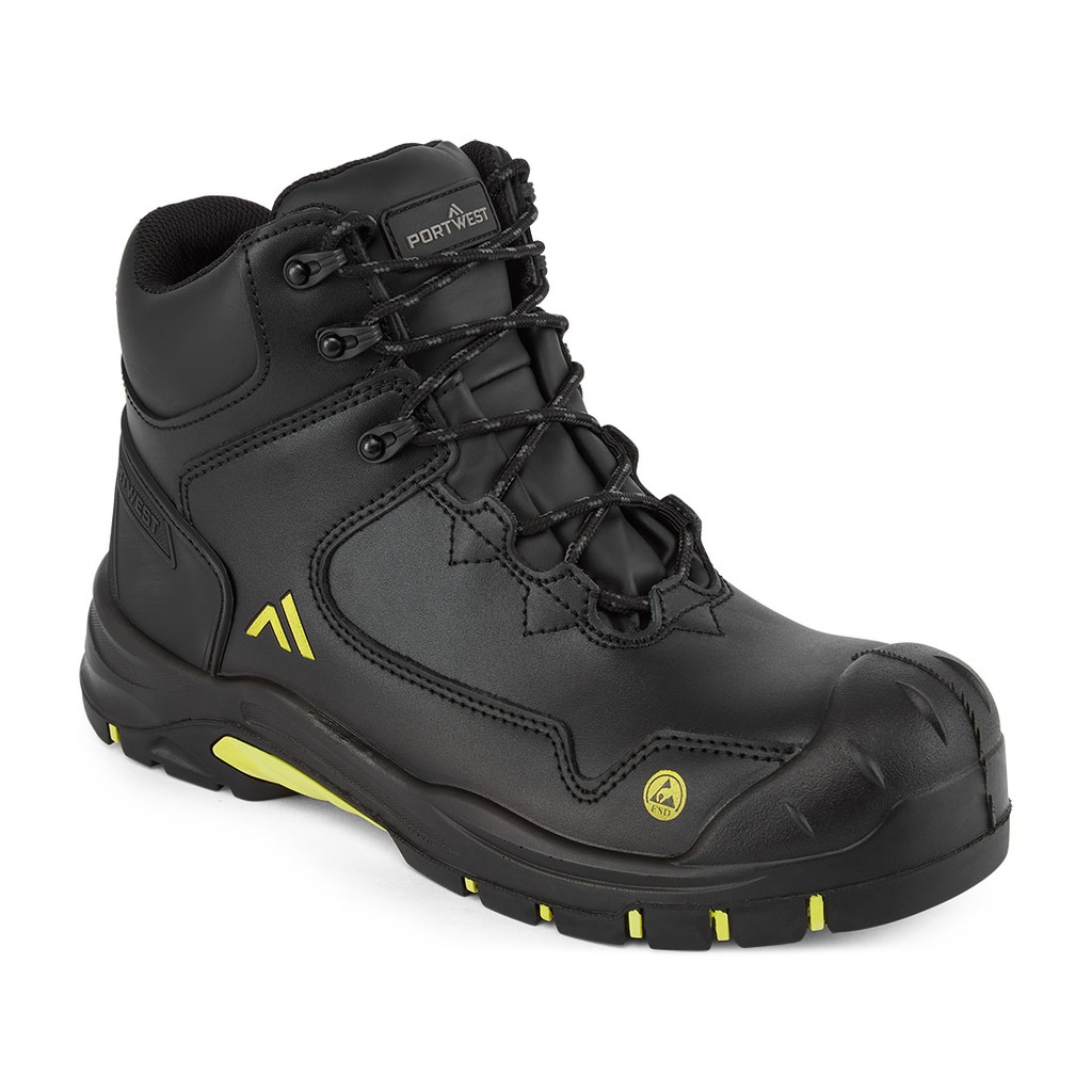 Scarponcino Apex in composito S3S ESD HRO SR SC FO – Nero/giallo